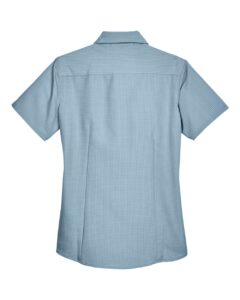 Harriton M560W Women’s Barbados Textured Camp Shirt – Cloud Blue (back)