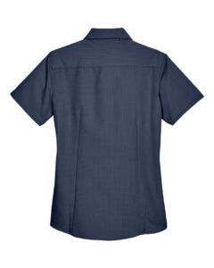 Harriton M560W Women’s Barbados Textured Camp Shirt – Navy (back)