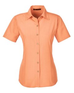 Harriton M560W Women’s Barbados Textured Camp Shirt – Nectarine