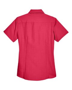 Harriton M560W Women’s Barbados Textured Camp Shirt – Parrot Red (back)