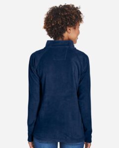 Team 365 TT90W Women’s Campus Microfleece Jacket – Sport Dark Navy (on model back)