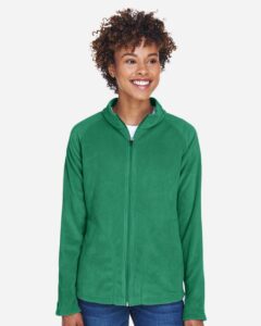 Team 365 TT90W Women’s Campus Microfleece Jacket – Sport Kelly (on model)