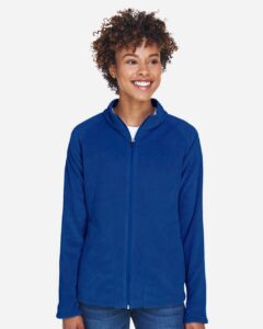 Team 365 TT90W Women’s Campus Microfleece Jacket – Sport Royal (on model)