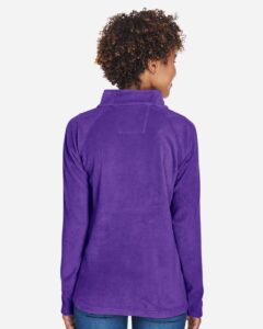 Team 365 TT90W Women’s Campus Microfleece Jacket – Sport Purple (on model back)