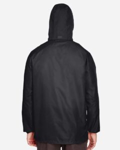 Team 365 TT73 Unisex Zone Protect Lightweight Jacket – Black (on model back)