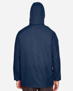 Team 365 TT73 Unisex Zone Protect Lightweight Jacket – Sport Dark Navy (on model back)
