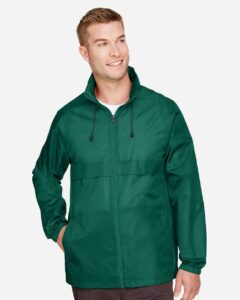 Team 365 TT73 Unisex Zone Protect Lightweight Jacket – Sport Forest (on model)