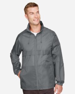 Team 365 TT73 Unisex Zone Protect Lightweight Jacket – Sport Graphite (on model)