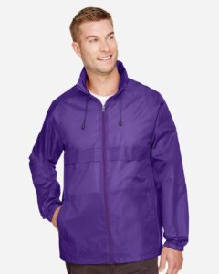 Team 365 TT73 Unisex Zone Protect Lightweight Jacket – Sport Purple (on model)