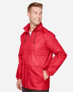 Team 365 TT73 Unisex Zone Protect Lightweight Jacket – Sport Red (on model side)