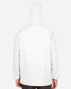 Team 365 TT73 Unisex Zone Protect Lightweight Jacket – White (on model back)