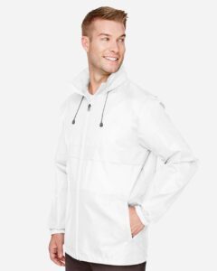 Team 365 TT73 Unisex Zone Protect Lightweight Jacket – White (on model side)