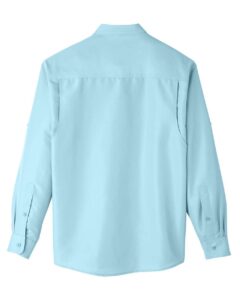 Harriton M580L Men’s Key West Performance Staff Shirt – Cloud Blue (back)