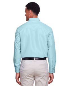 Harriton M580L Men’s Key West Performance Staff Shirt – Cloud Blue (on model back)