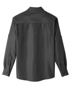Harriton M580L Men’s Key West Performance Staff Shirt – Dark Charcoal (back)
