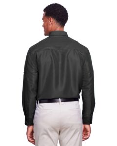 Harriton M580L Men’s Key West Performance Staff Shirt – Dark Charcoal (on model back)