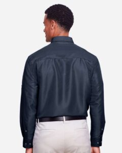 Harriton M580L Men’s Key West Performance Staff Shirt – Navy (on model back)