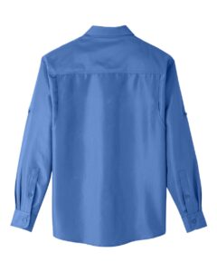 Harriton M580L Men’s Key West Performance Staff Shirt – Pool Blue (back)