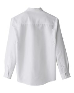 Harriton M580L Men’s Key West Performance Staff Shirt – White (back)