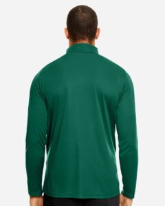 Team 365 TT31 Men’s Zone Performance Quarter-Zip Pullover – Sport Forest (on model back)