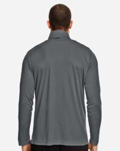 Team 365 TT31 Men’s Zone Performance Quarter-Zip Pullover – Sport Graphite (on model back)