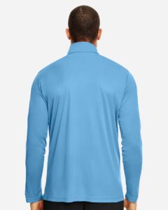 Team 365 TT31 Men’s Zone Performance Quarter-Zip Pullover – Sport Light Blue (on model back)