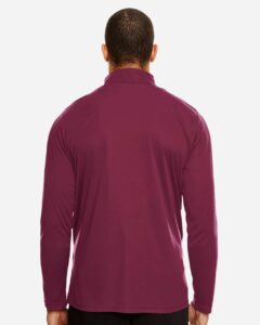 Team 365 TT31 Men’s Zone Performance Quarter-Zip Pullover – Sport Maroon (on model back)
