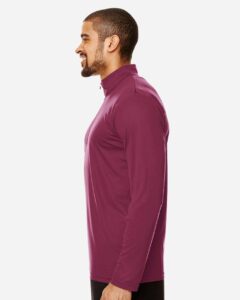 Team 365 TT31 Men’s Zone Performance Quarter-Zip Pullover – Sport Maroon (on model side)