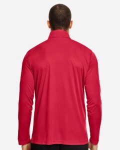 Team 365 TT31 Men’s Zone Performance Quarter-Zip Pullover – Sport Red (on model back)