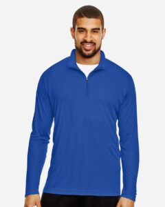 Team 365 TT31 Men’s Zone Performance Quarter-Zip Pullover – Sport Royal (on model)