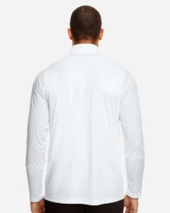 Team 365 TT31 Men’s Zone Performance Quarter-Zip Pullover – White (on model back)