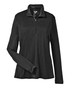 Team 365 TT31W Women’s Zone Performance Quarter-Zip Pullover – Black
