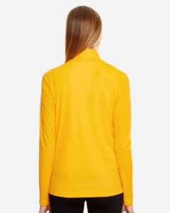 Team 365 TT31W Women’s Zone Performance Quarter-Zip Pullover – Sport Athletic Gold (on model back)