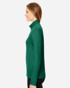Team 365 TT31W Women’s Zone Performance Quarter-Zip Pullover – Sport Forest (on model side)