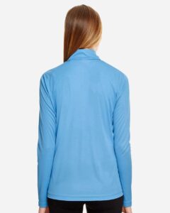 Team 365 TT31W Women’s Zone Performance Quarter-Zip Pullover – Sport Light Blue (on model back)