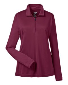 Team 365 TT31W Women’s Zone Performance Quarter-Zip Pullover – Sport Maroon