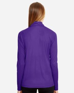 Team 365 TT31W Women’s Zone Performance Quarter-Zip Pullover – Sport Purple (on model back)