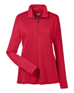 Team 365 TT31W Women’s Zone Performance Quarter-Zip Pullover – Sport Red