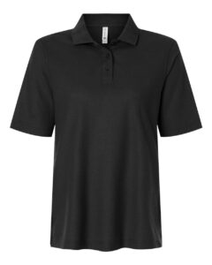 Harriton M105W Women’s Maverick CVC Pique Polo – Black