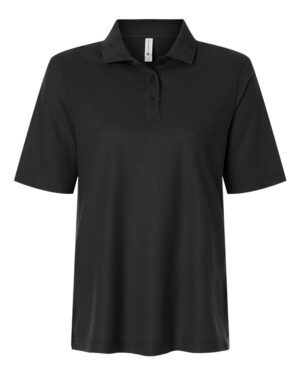 Harriton M105W Women’s Maverick CVC Pique Polo – Black