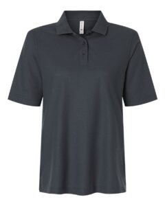 Harriton M105W Women’s Maverick CVC Pique Polo – Dark Charcoal