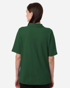 Harriton M105W Women’s Maverick CVC Pique Polo – Dark Green (on model back)