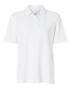 Harriton M105W Women’s Maverick CVC Pique Polo – White