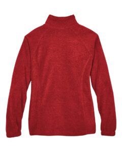 Harriton M990W Women’s Full-Zip Fleece – Red (back)