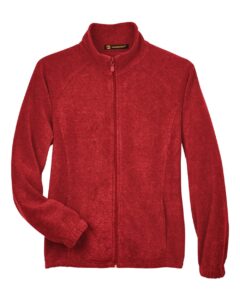 Harriton M990W Women’s Full-Zip Fleece – Red