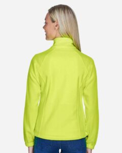 Harriton M990W Women’s Full-Zip Fleece – Safety Yellow (on model back)