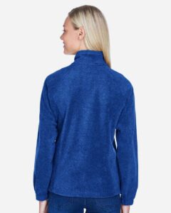 Harriton M990W Women’s Full-Zip Fleece – True Royal (on model back)