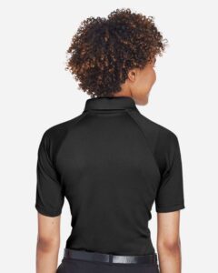 Harriton M211W Women’s Advantage Tactical Polo – Black (on model back)