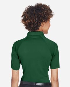 Harriton M211W Women’s Advantage Tactical Polo – Dark Green (on model back)