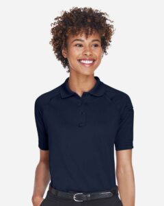 Harriton M211W Women’s Advantage Tactical Polo – Dark Navy (on model)